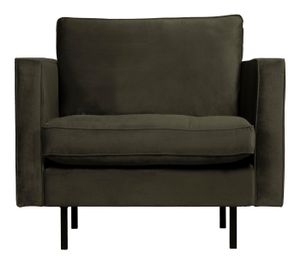WOOOD Fauteuil 'Rodeo' Velvet, kleur Dark Green