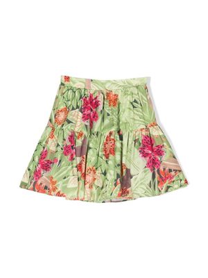 Kenzo Kids jupe imprimée à volants superposés - Vert
