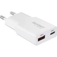 VOLTCRAFT UC-1C1A25W01 USB-oplader 25 W 1x USB-A, 1x USB-C Fast Charge, USB PD 3.0 Wit GaN