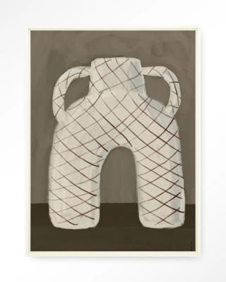 Urban Cotton Wandkleed 'Vivid Vase 05' 110 x 145cm in Floating Frame - off white