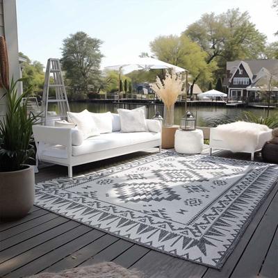 Dubbelzijdig Buitenkleed Elle Zilver 160x230 Cm Laagpolig Elle Decoration - Dekbed-Discounter.nl