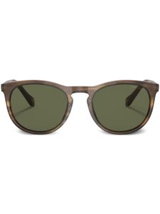 Giorgio Armani lunettes de soleil rondes à effet écailles de tortue - Vert