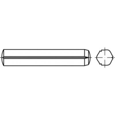 TOOLCRAFT TO-5437599 Cilindrische kerfstift 6 mm Staal 100 stuk(s)