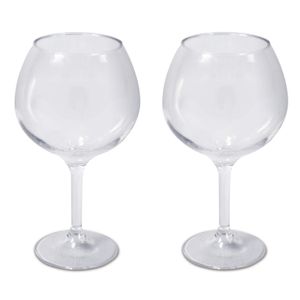 2x stuks onbreekbare kunststof camping rode wijn/gin tonic ballon glazen 780 ml