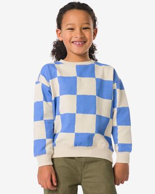 HEMA Kindertrui sweatstof blokken blauw (blauw)