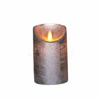 LED Kaars Wax Zilver 12,5cm