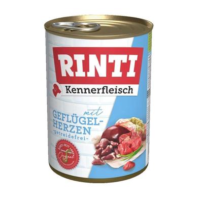 RINTI Kennerfleisch Poultry hearts - natvoer voor honden - 400g