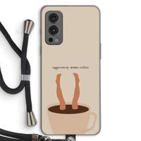 Aggressively drinks coffee: OnePlus Nord 2 5G Transparant Hoesje met koord