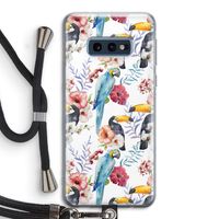Bloemen tukan: Samsung Galaxy S10e Transparant Hoesje met koord
