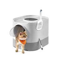 Grote kattenbak met deksel, duifgrijs-lichtgrijs / XXL(54 x 42,8 x 40 cm)