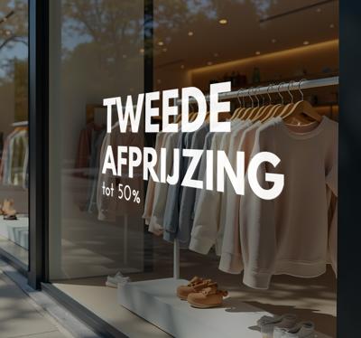 tweede afprijzing gepersonaliseerd korting sticker
