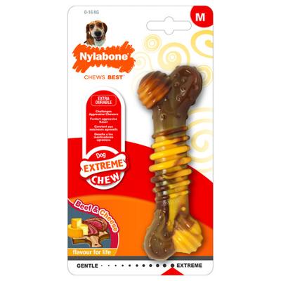 Nylabone Nylabone Extreme Chew Textured Bone Beef Cheese M