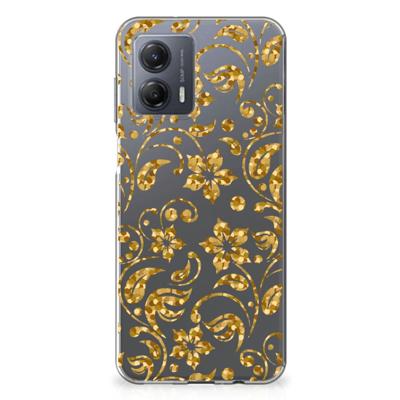 Motorola Moto G53 | TPU Case | Gouden Bloemen