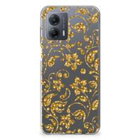 Motorola Moto G53 | TPU Case | Gouden Bloemen
