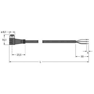 Turck 6627333 Sensor/actuator aansluitkabel Aantal polen (sensoren): 3 2 m 1 stuk(s)