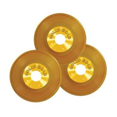 Gouden LPs decoratie 3 stuks