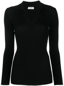 Saint Laurent pull à détail nervuré - Noir