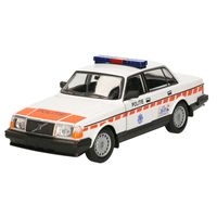 Modelauto/speelgoedauto Volvo 240GL politie 1986 schaal 1:24/20 x 7 x 6 cm - thumbnail