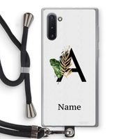Charcoal Flora: Samsung Galaxy Note 10 Transparant Hoesje met koord
