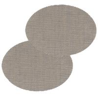 Placemat Maoli - Set van 4x stuks - ovaal - zwart/beige - 48 x 35 cm - kunststof - onderlegger