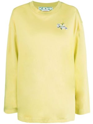 Off-White t-shirt en coton biologique à imprimé Arrows - Jaune