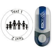 Caching Family - Stempel met tekst, Ø 25mm (Nr. 51)
