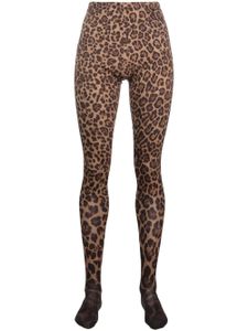 Valentino Garavani collants à imprimé léopard - Marron