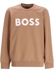 BOSS sweat en coton à logo floqué - Marron