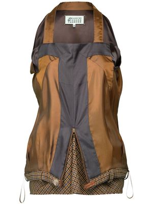 Maison Margiela haut Décortiqué à motif pied-de-poule - Marron