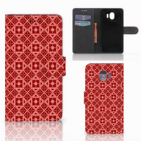 Samsung Galaxy J4 2018 Telefoon Hoesje Batik Rood - thumbnail