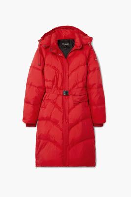 Lange gewatteerde jas - RED - L