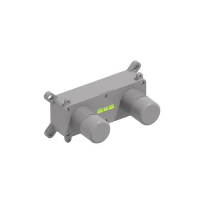 Inbouwbox MAY tbv eenhendel wastafelmengkraan 2-gats wandmontage, uitloop links/rechts Grijs