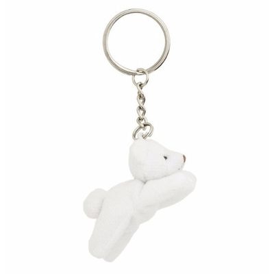 8x Pluche IJsbeer knuffel sleutelhanger 6 cm