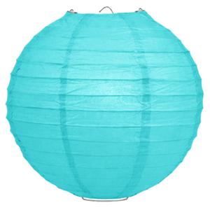 Luxe bol feest lampion - turquoise blauw - dia 35 cm - papier