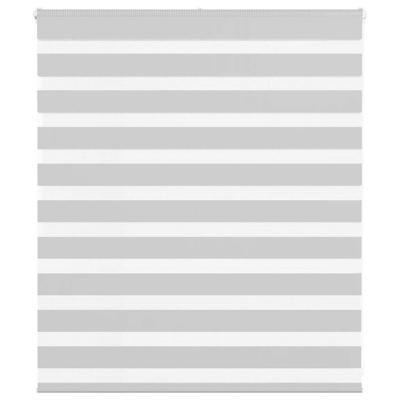 Zebra rolgordijn 130x100 cm stofbreedte 125,9 cm lichtgrijs