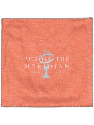 Brunello Cucinelli foulard à logo imprimé - Orange