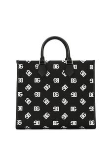 Dolce & Gabbana grand sac cabas à logo DG - Noir