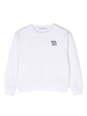 Calvin Klein Kids sweat en jersey à logo imprimé - Blanc