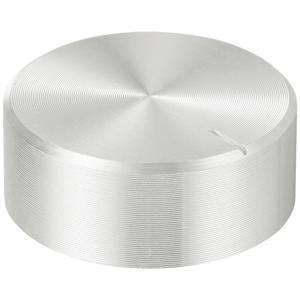 TRU COMPONENTS TC-11696464 Draaiknop Met knopmarkering Zilver (Ø x h) 25 mm x 10 mm Aluminium, Plastic 1 stuk(s)