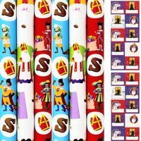 Club Van Sinterklaas Inpak Cadeaupapier incl. 20 naamstickers - 6 Rollen 70 cm x 2 meter - thumbnail