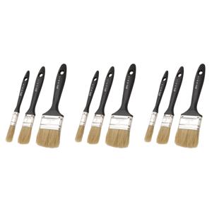 FX Tools Verfkwasten set 9x stuks - plat met echt haar - breedtes 12/25/50 mm - schilderen