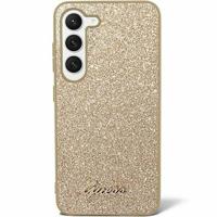 Samsung Galaxy S24 Guess Glitter Flakes Metal Logo Hybride Hoesje - Goud - thumbnail