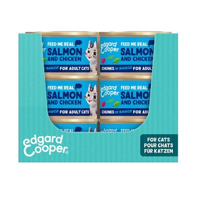 Edgard & Cooper zalm en kip kat natvoer blikjes 18 x 85gr