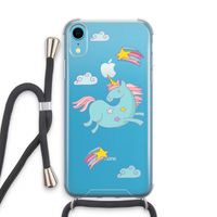 Vliegende eenhoorn: iPhone XR Transparant Hoesje met koord