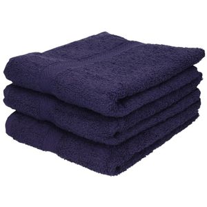 3x Luxe handdoeken navy blauw 50 x 90 cm 550 grams