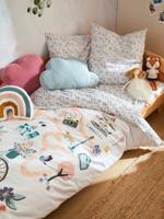 Set dekbedovertrek + kussensloop voor kinderen PLACE DU LILAS Oeko-Tex® ecru/meerkleurig