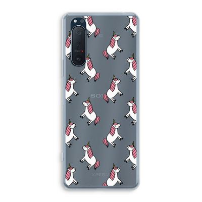 Eenhoorns overal: Sony Xperia 5 II Transparant Hoesje