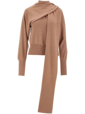Ferragamo pull à empiècement au col - Tons neutres