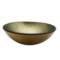 Saniclass Pesca Limone Waskom - 42x14,5cm - rond - gehard glas - goud groen GS-H9368