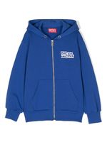 Diesel Kids hoodie zippé à logo imprimé - Bleu